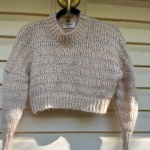 Wilfred cream knitted long-sleeved cropped sweater, round neck, great shape, XXS